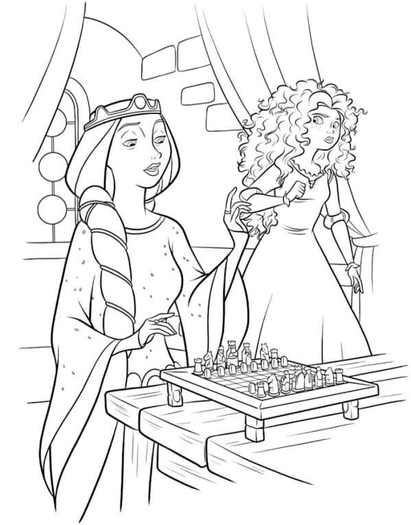 Desenhos de Dois Personagens Jogando Xadrez para colorir