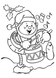 Desenhos de Elfo de Natal Tocando Tambor para colorir