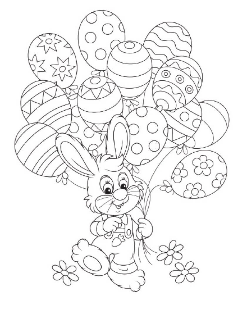 Desenhos de Feliz Coelhinho da Páscoa para colorir