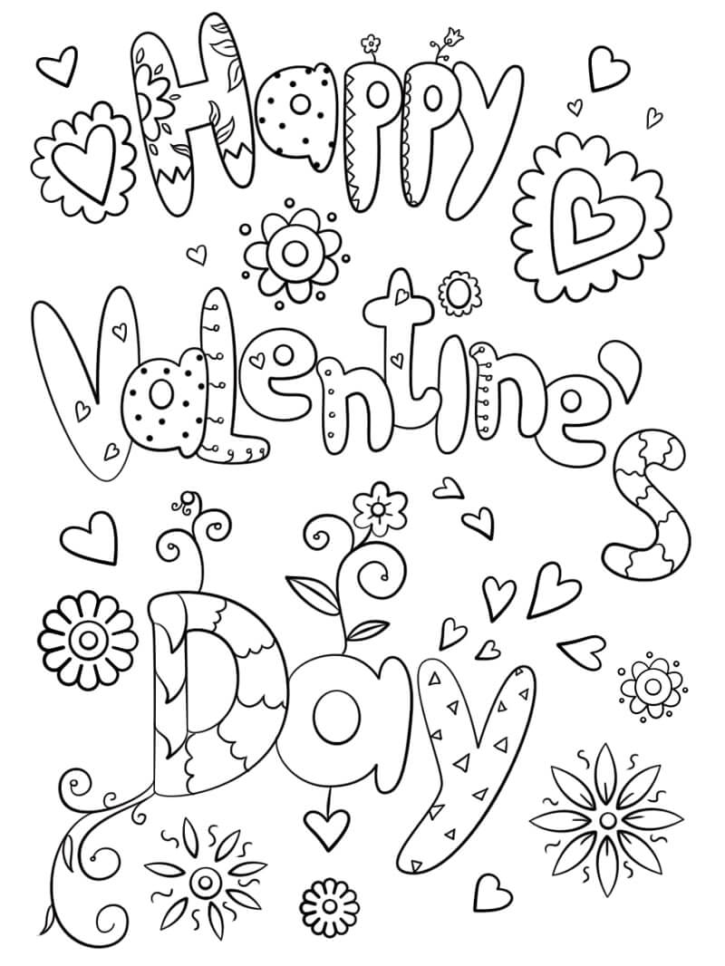 Desenhos de Feliz Dia dos Namorados 2 para colorir