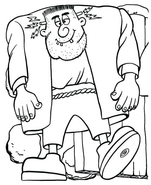 Desenhos de Frankenstein Grande e Gordo Caminhando para colorir