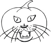Desenhos de Gato, a Abóbora Assustadora para colorir