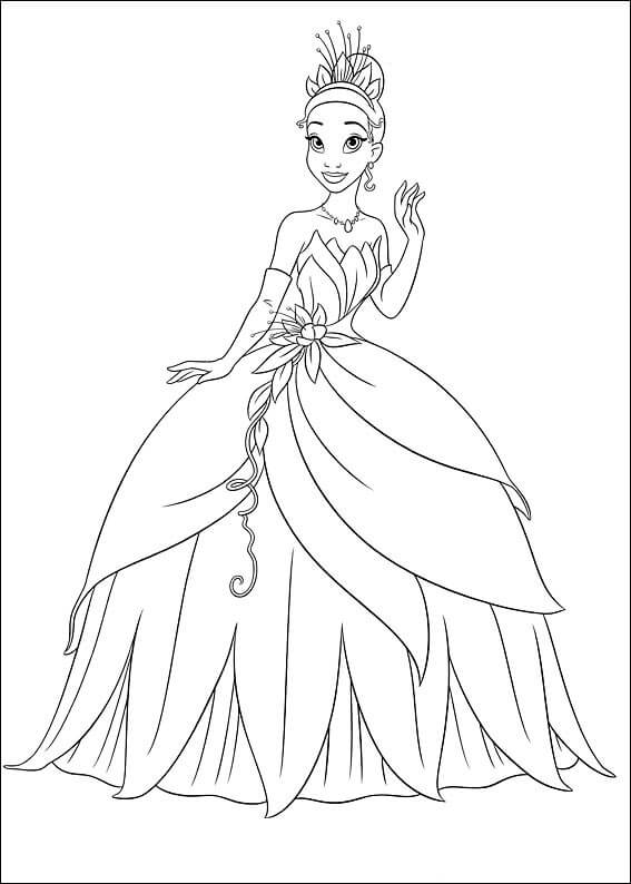 Desenhos de Grande Princesa Tiana para colorir