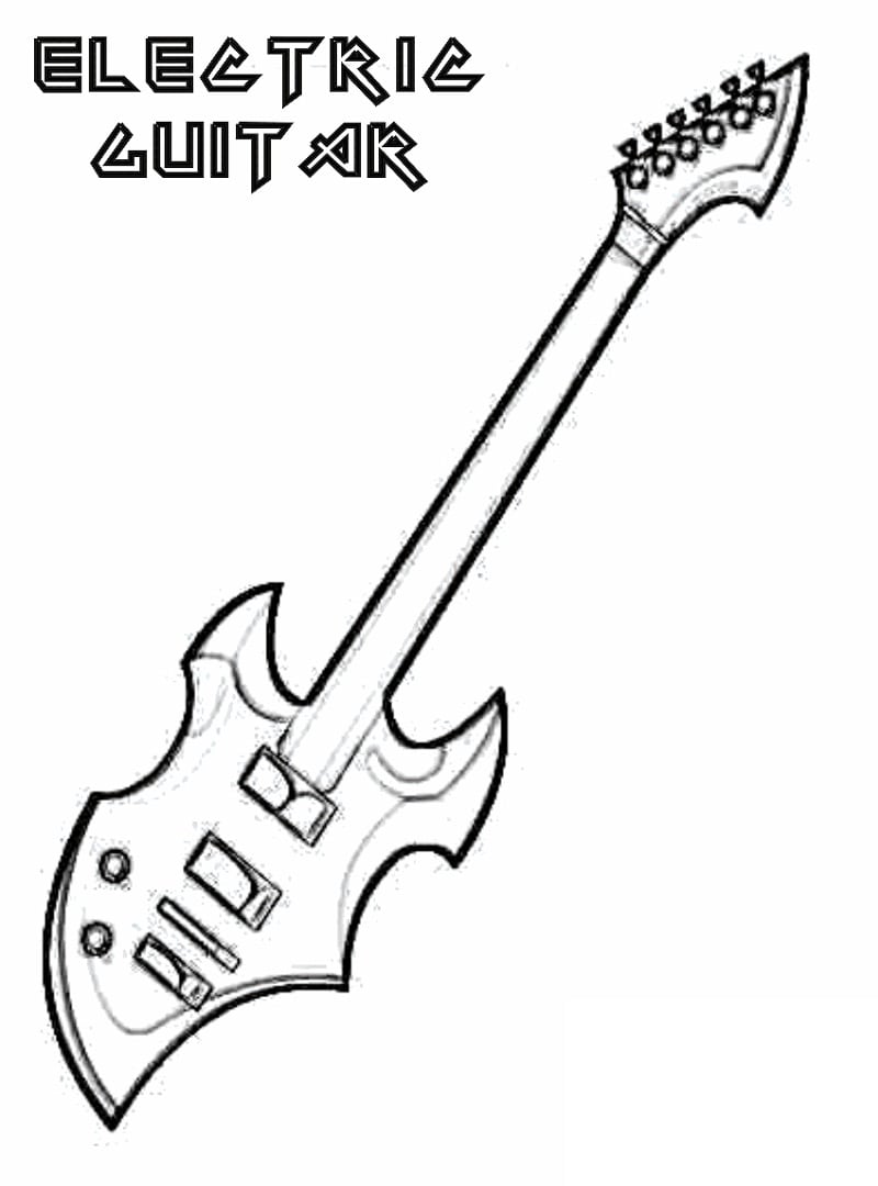 Desenhos de Guitarra Elétrica 3 para colorir
