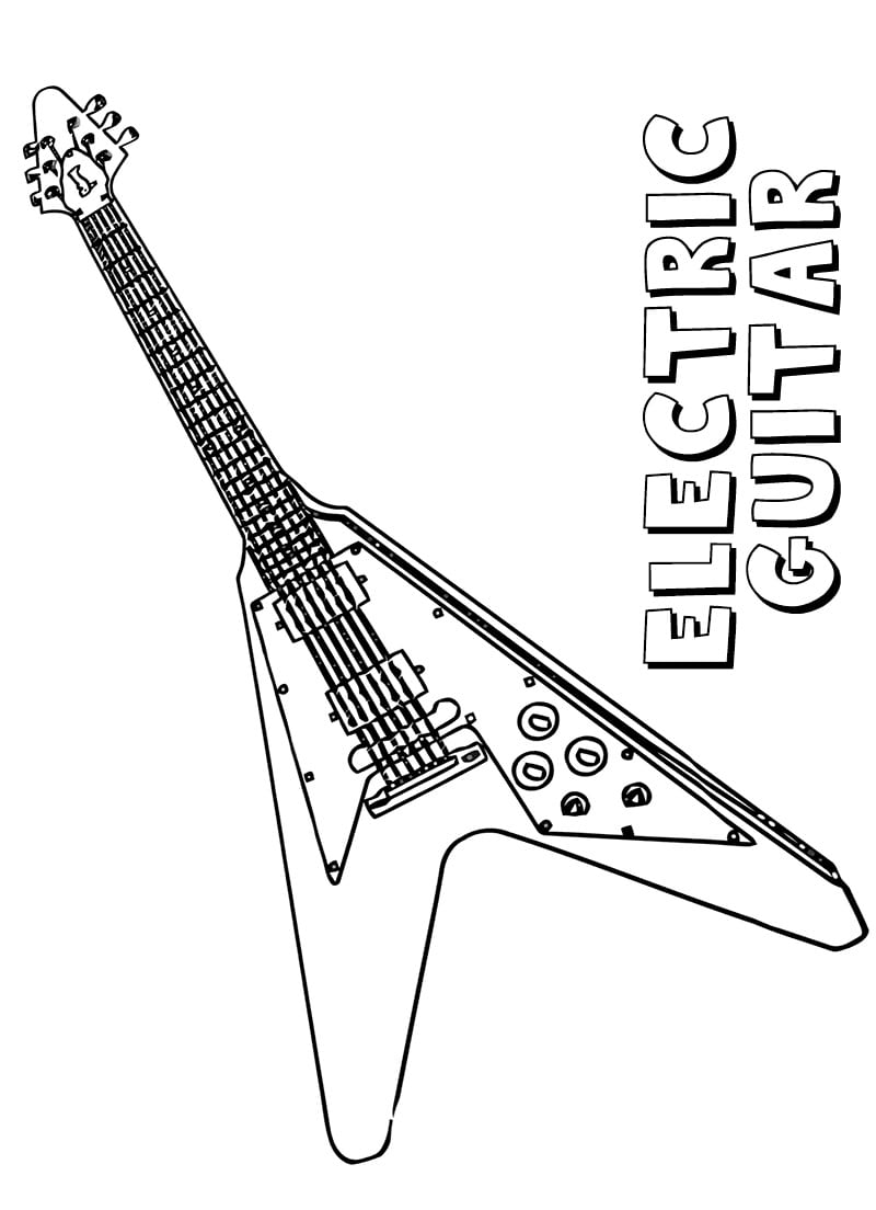 Desenhos de Guitarra Elétrica para colorir