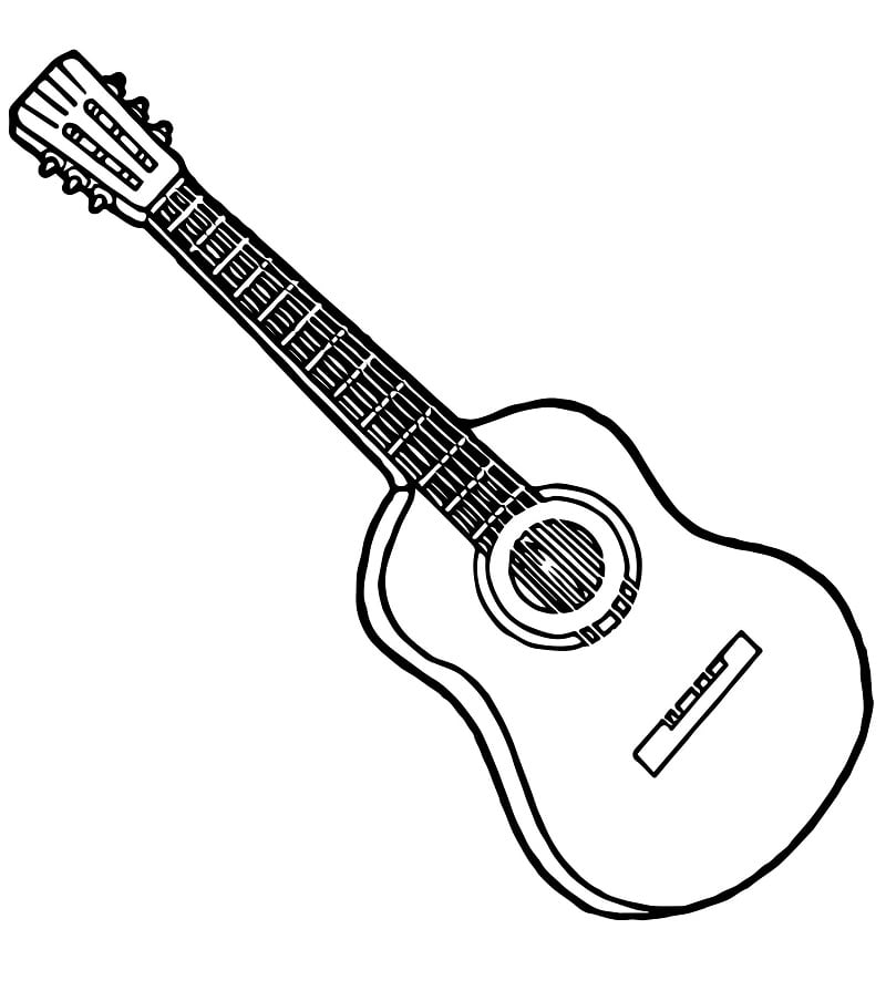 Desenhos de Guitarra Normal 2 para colorir