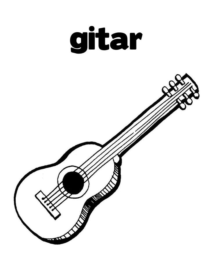 Desenhos de Guitarra Normal para colorir