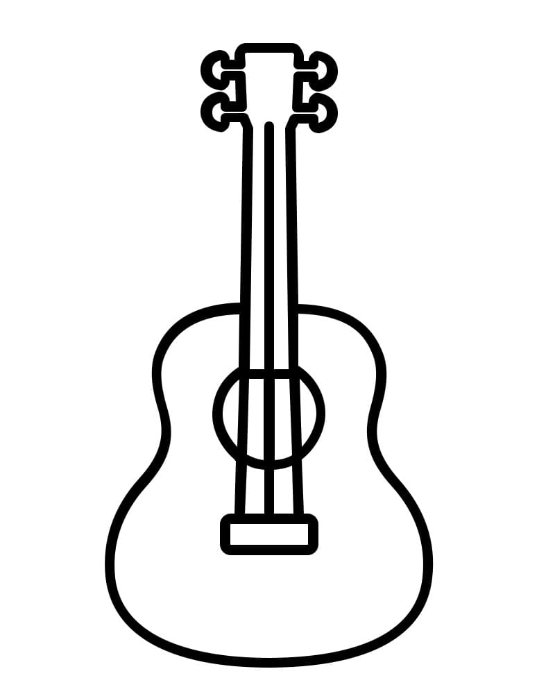 Guitarra Simples 1 para colorir