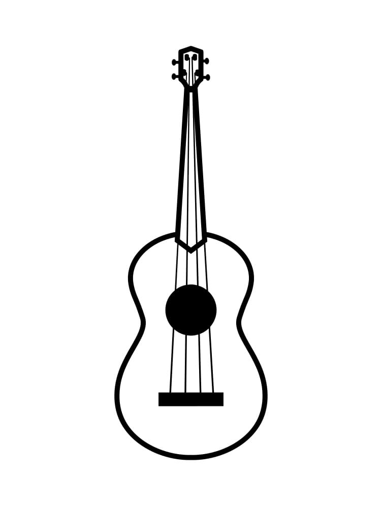 Desenhos de Guitarra Simples para colorir