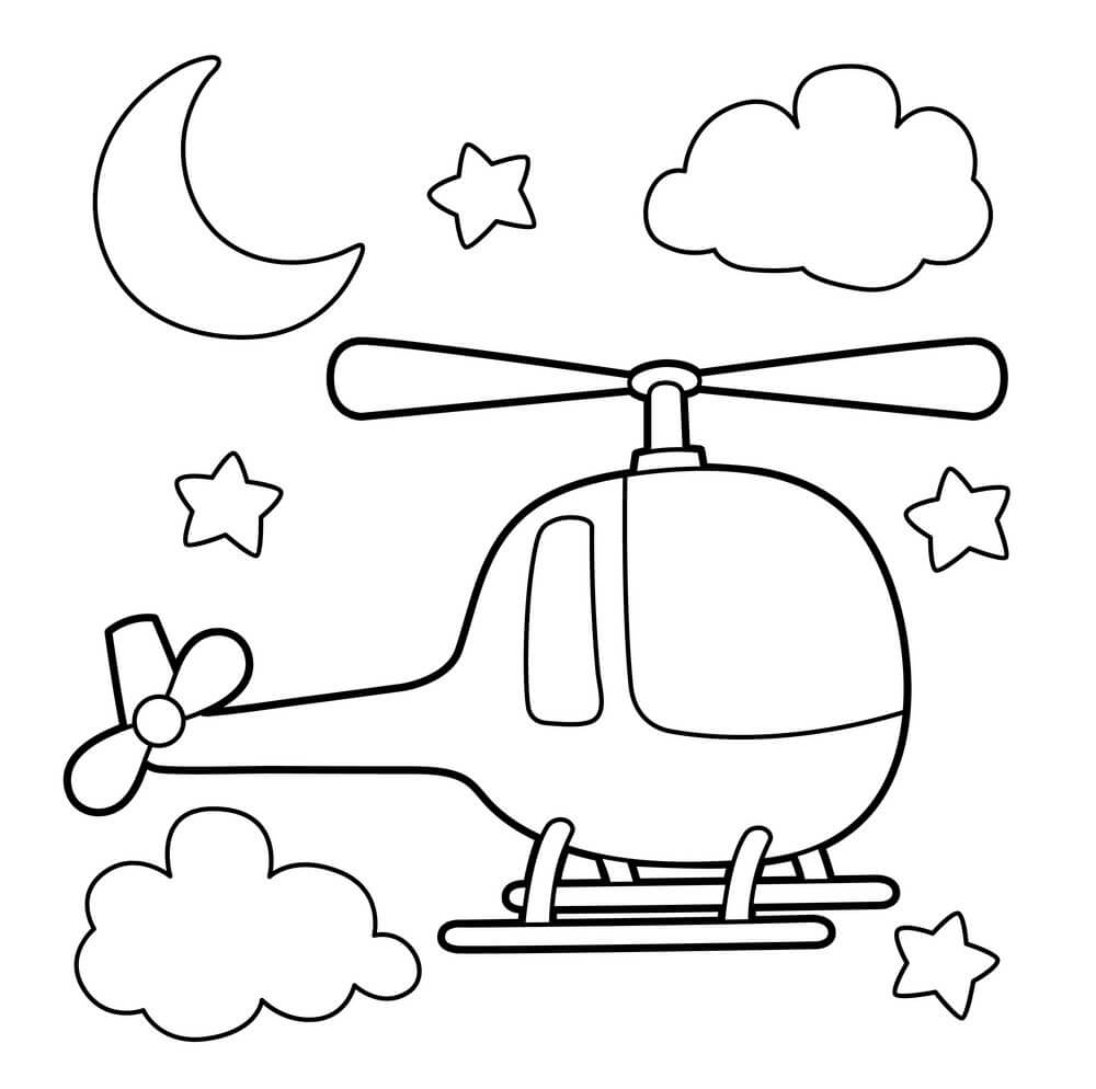 Desenhos de Helicóptero Básico para colorir
