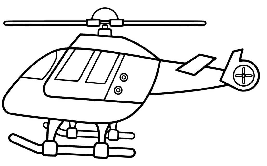 Helicóptero Fofo para colorir