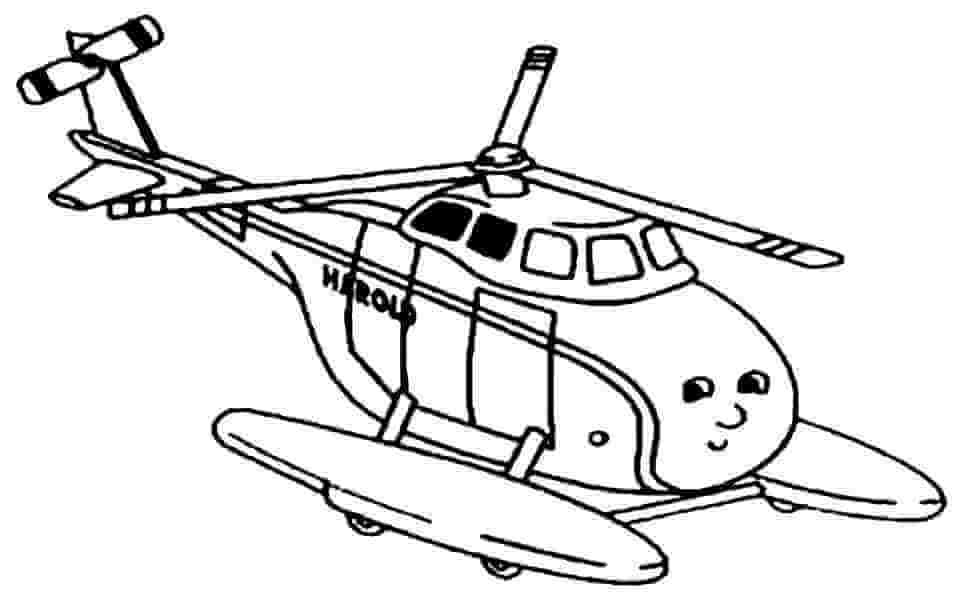 Helicóptero Sorrindo para colorir
