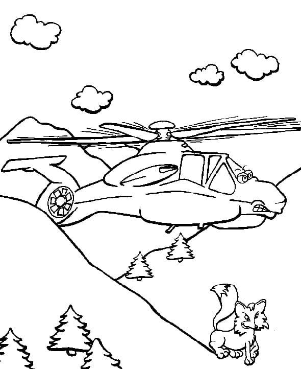 Desenhos de Helicóptero Voador para colorir