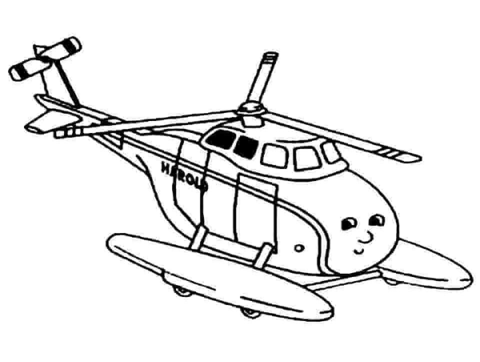 Desenhos de Helicóptero de desenho animado para crianças para colorir