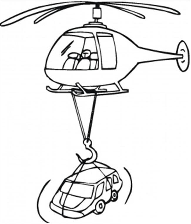 Helicóptero de resgate para impressão para colorir