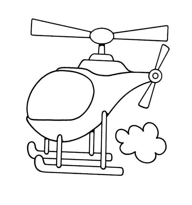 Helicóptero muito fácil para colorir