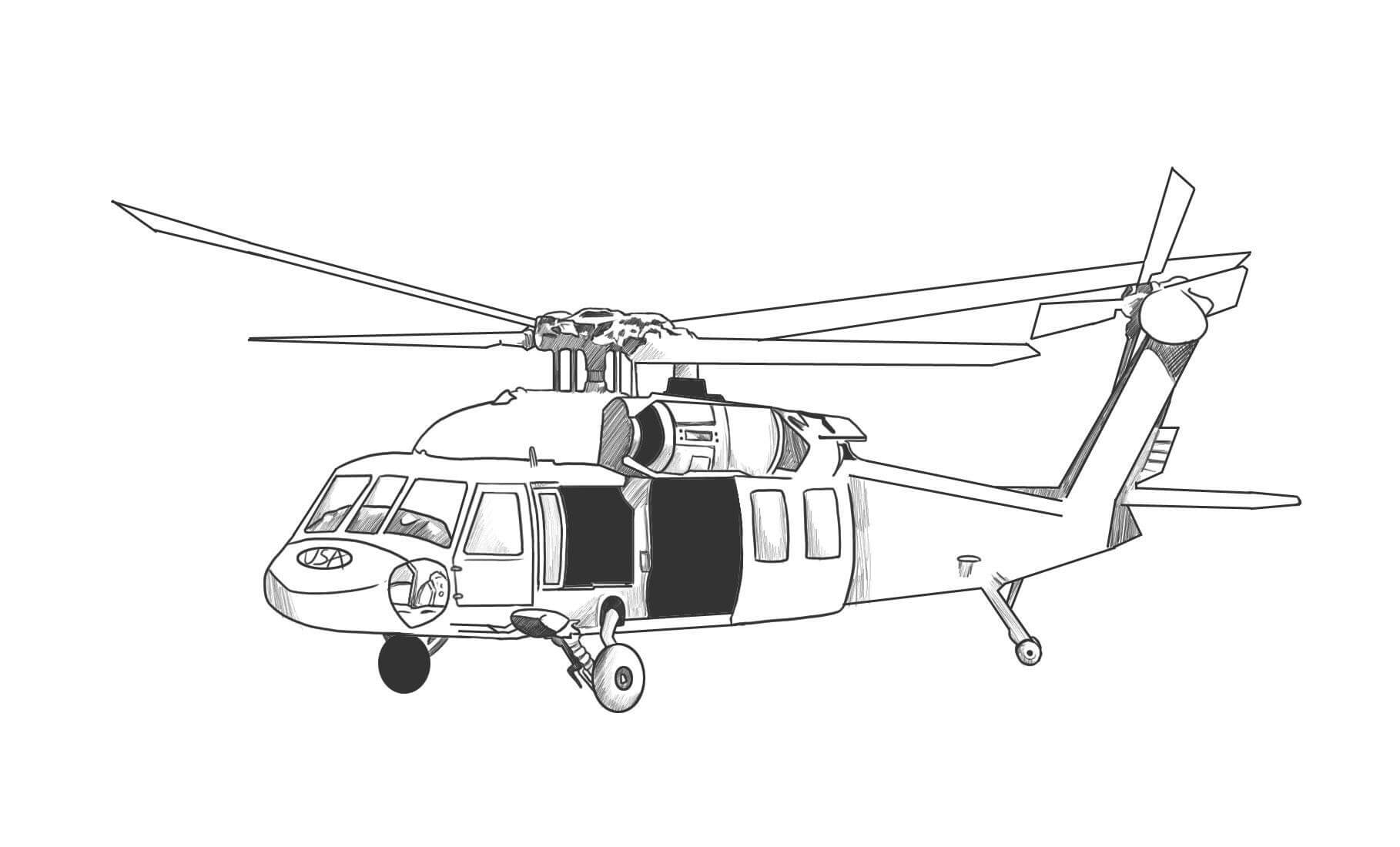 Helicóptero para Impressão para colorir