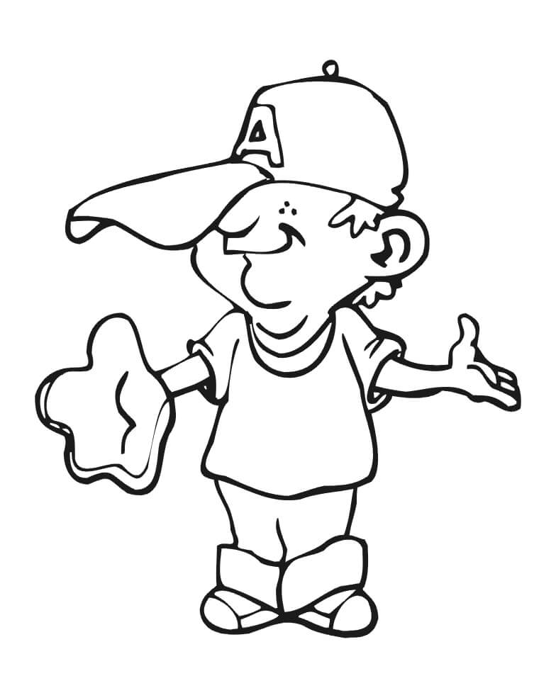Desenhos de Jogador de Beisebol Engraçado 1 para colorir