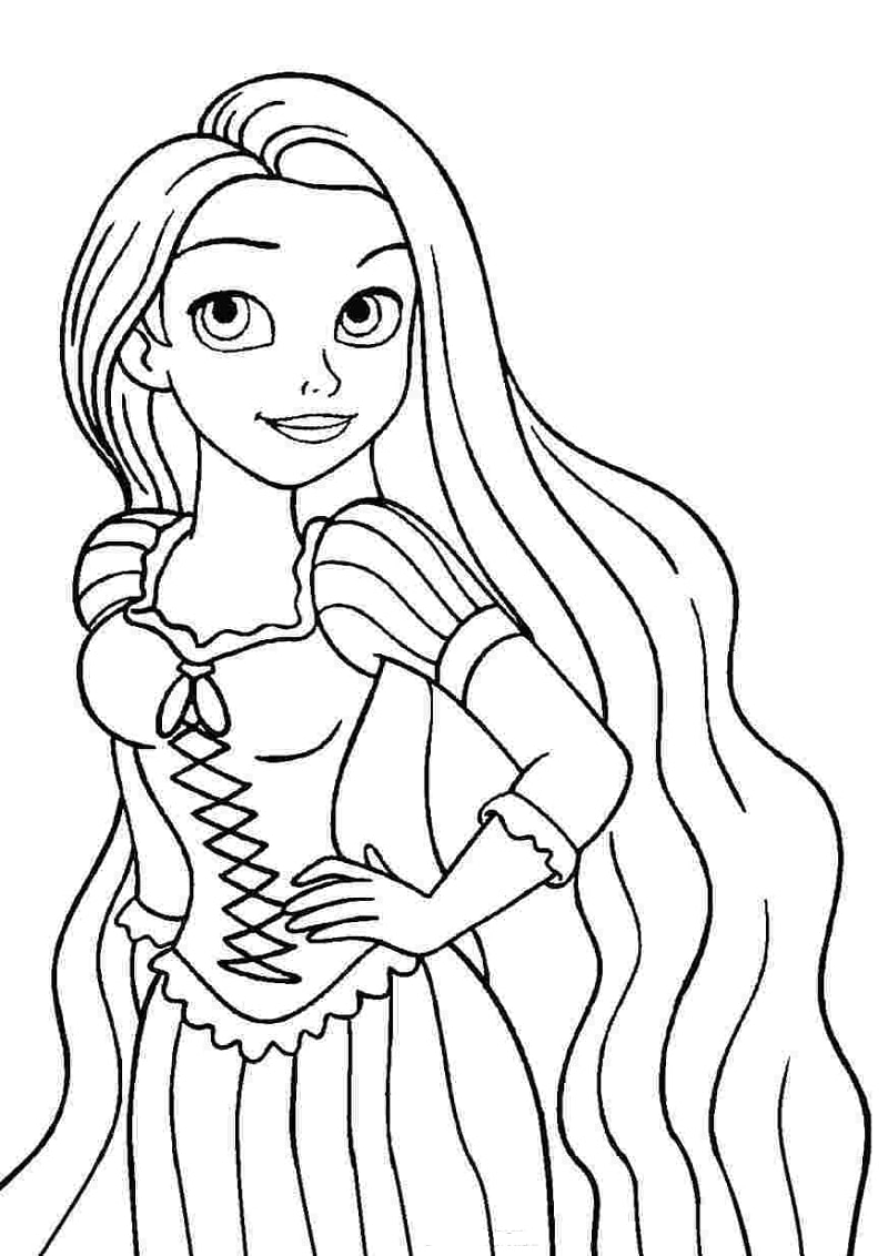 Desenhos de Linda Princesa Rapunzel para colorir
