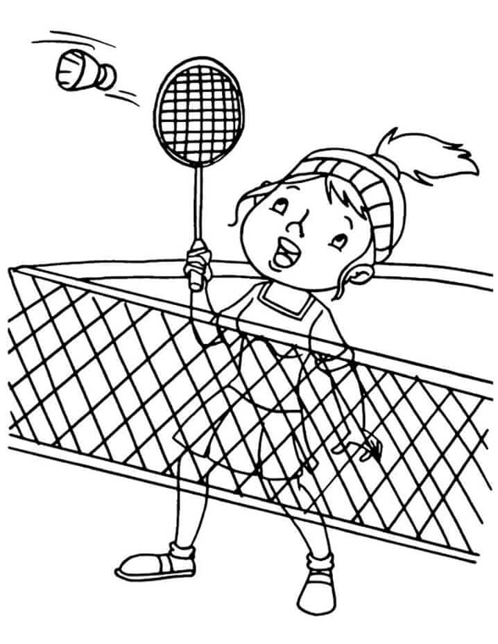Desenhos de Menina Jogando Badminton 1 para colorir