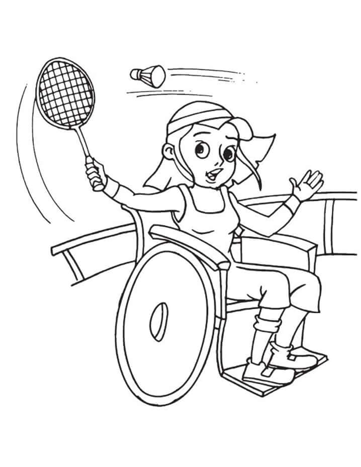Desenhos de Menina Jogando Badminton para colorir