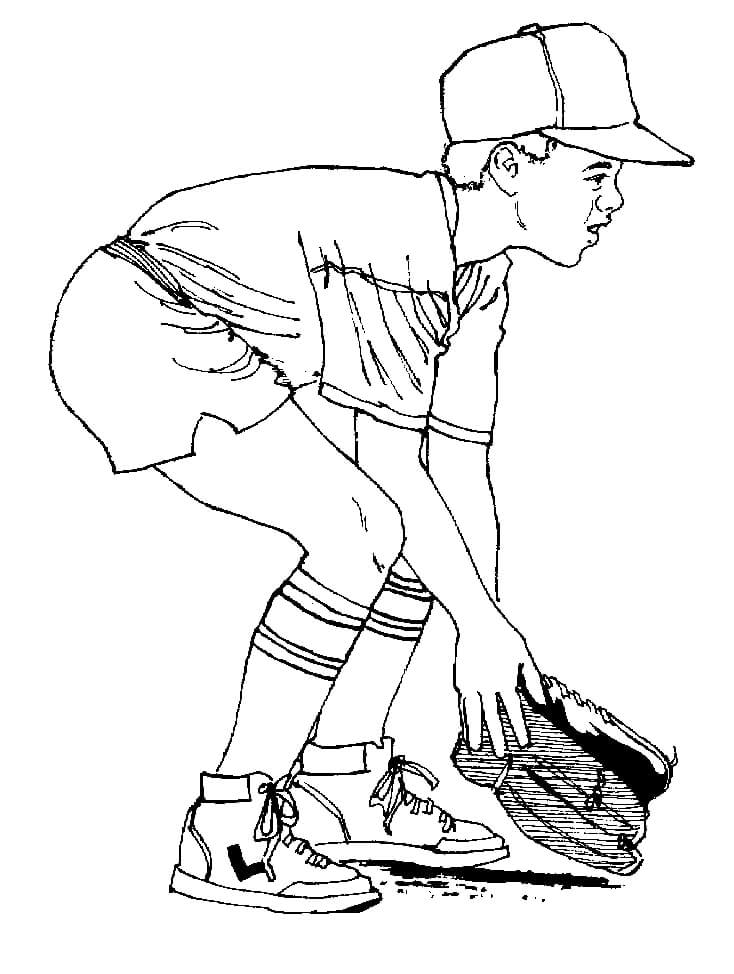 Desenhos de Menino Jogando Beisebol 1 para colorir