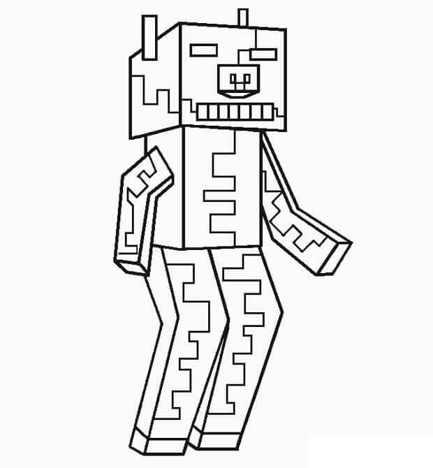 Desenhos de Minecraft Zombi Domuz para colorir