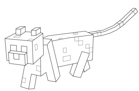 Desenhos de Minecraft'ta Kedi para colorir