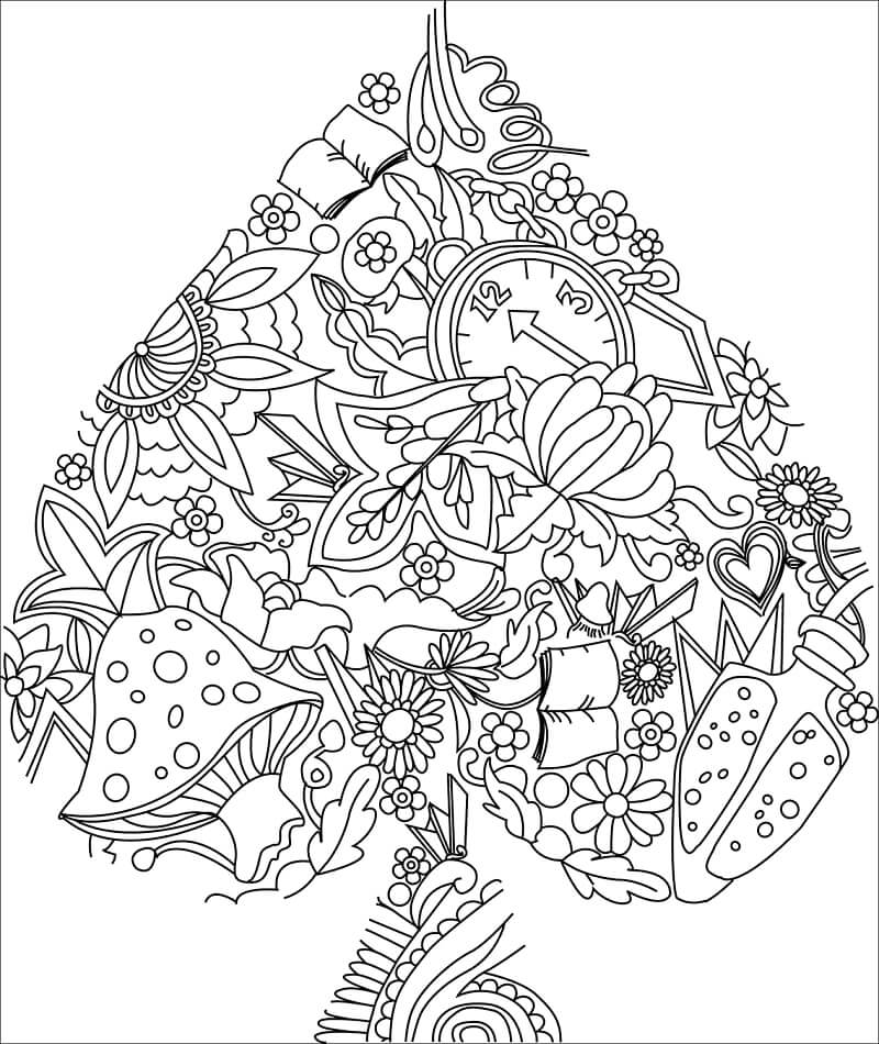 Desenhos de Naipe de Cartas para colorir