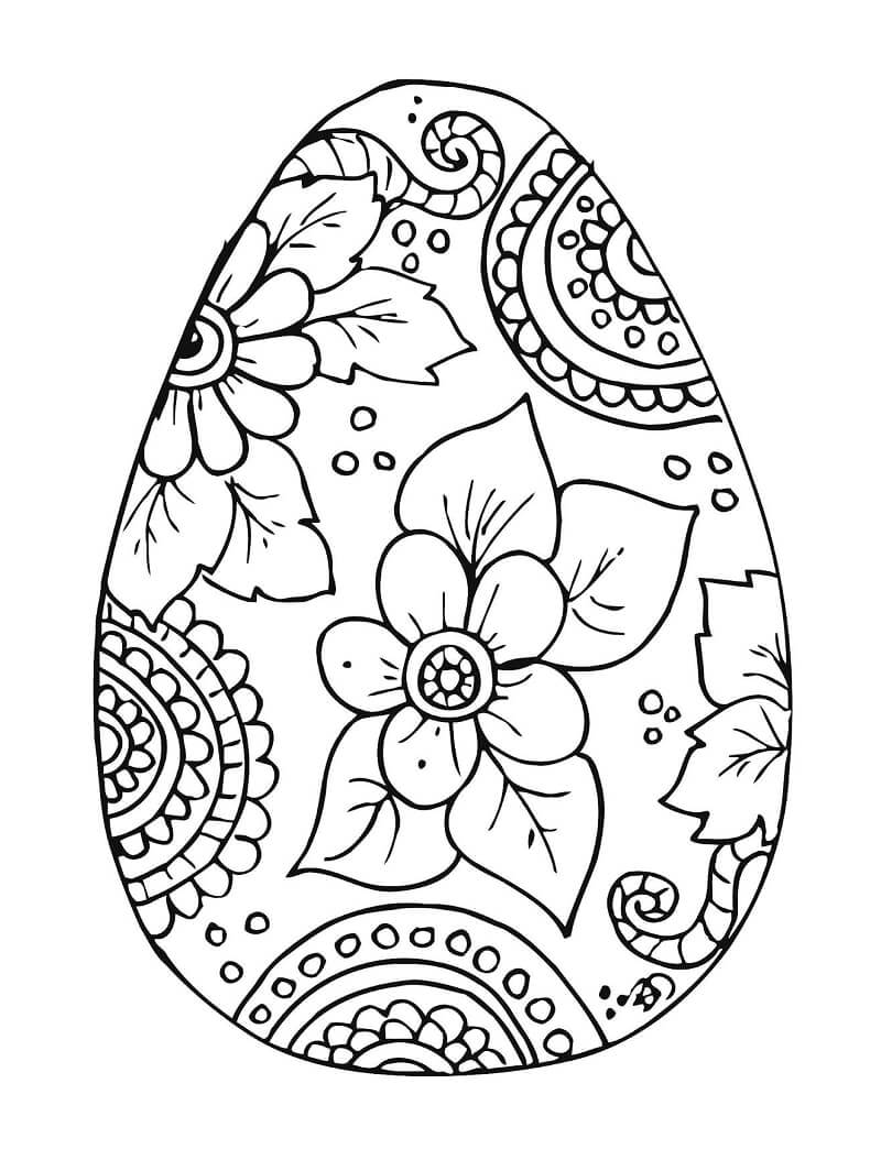 Desenhos de Ovo de Páscoa Flor para colorir