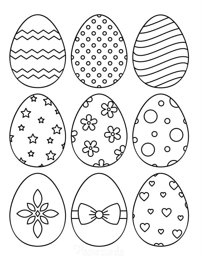 Desenhos de Ovos de Páscoa 1 para colorir