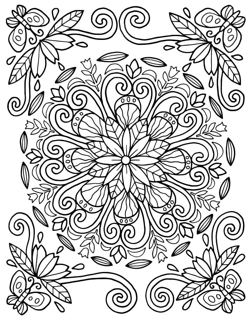 Desenhos de Padrão de Floral para colorir