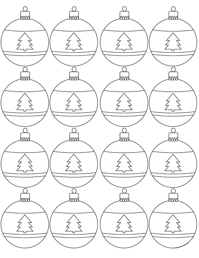 Desenhos de Padrão de enfeites de Natal para colorir