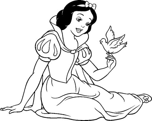 Princesa Branca de Neve para Colorir