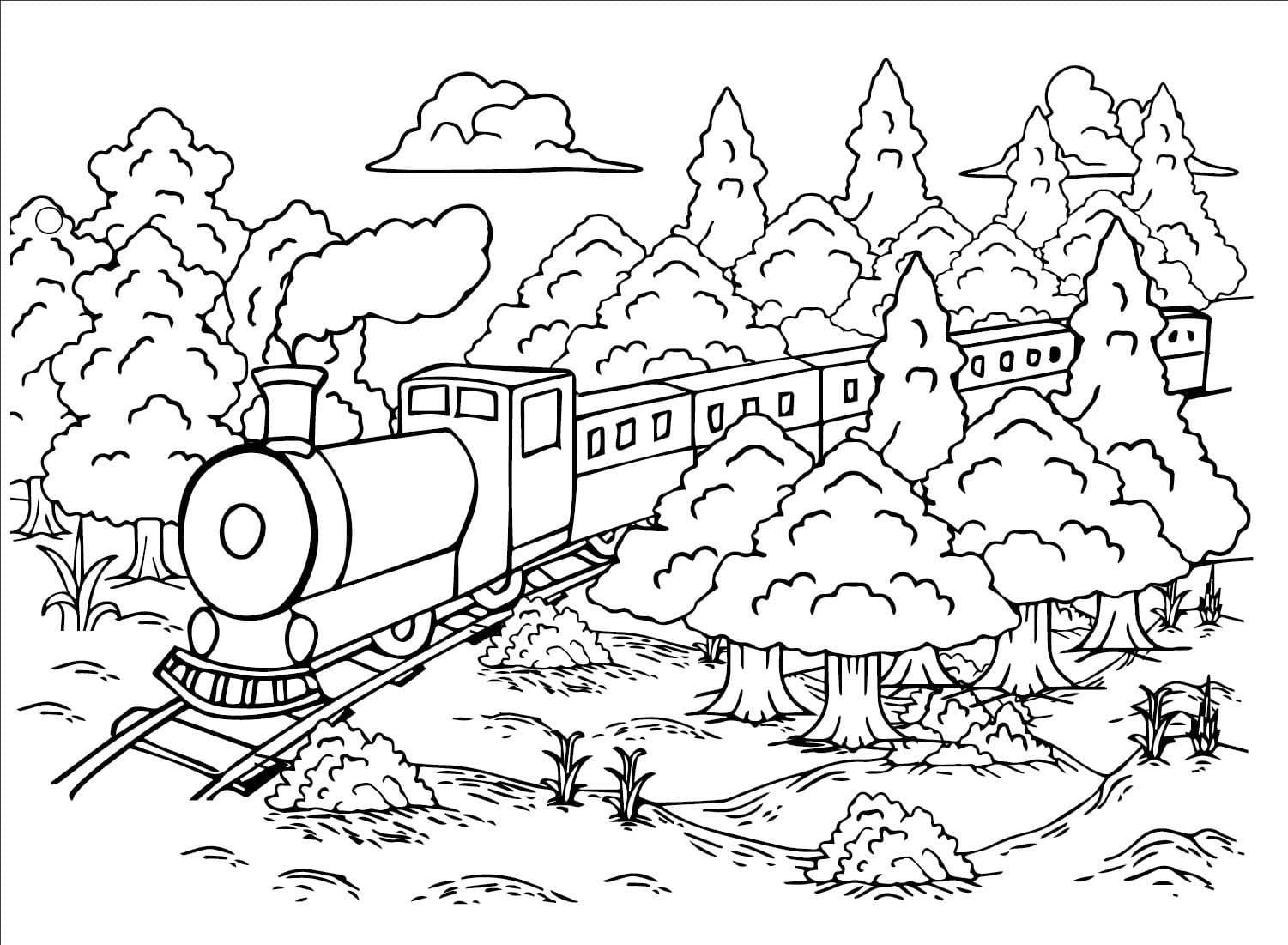 Passeio de Trem expresso Polar para colorir