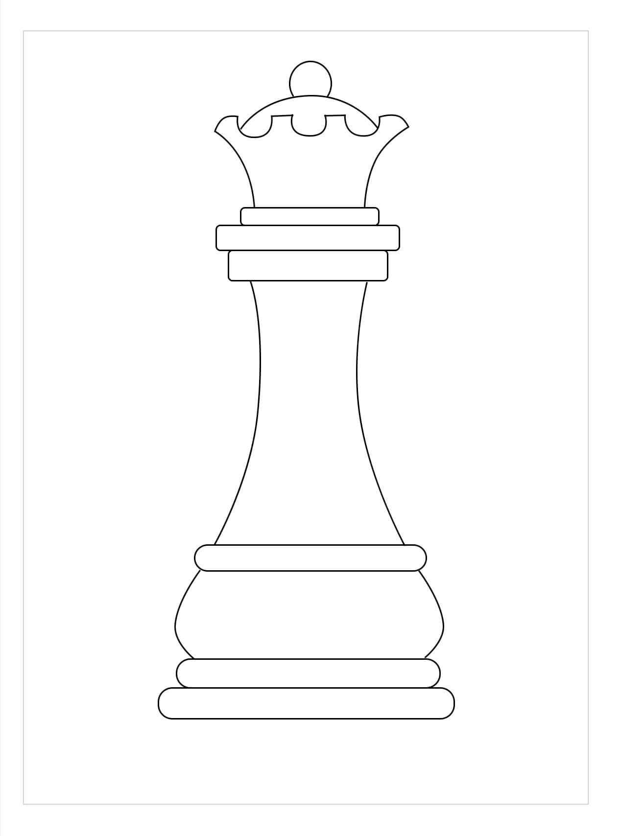 Desenhos de Peça de Xadrez da Rainha para colorir