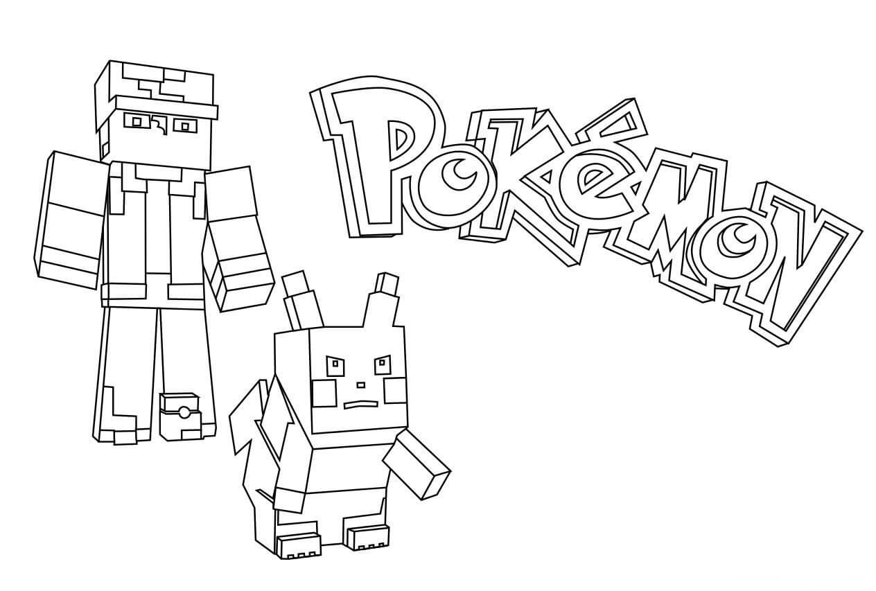 Desenhos de Pokémon Minecraft para colorir