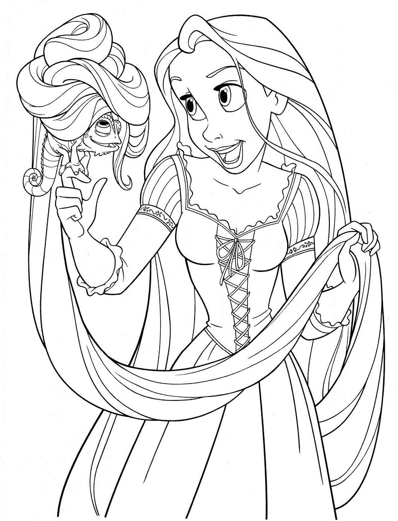 Desenhos de Princesa Rapunzel Fofa para colorir