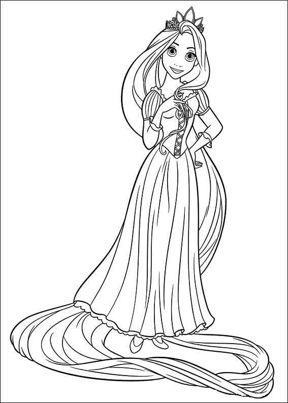 Desenhos de Princesa Rapunzel Sorrindo para colorir