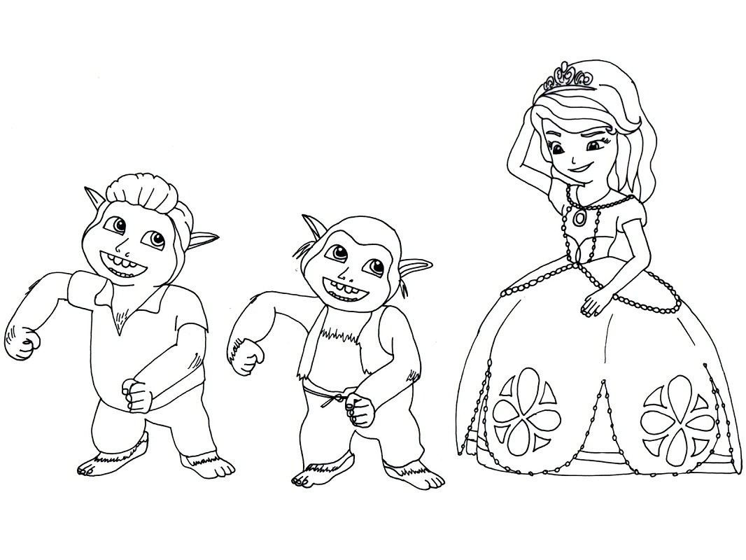 Desenhos de Princesa Sofia Feliz para colorir