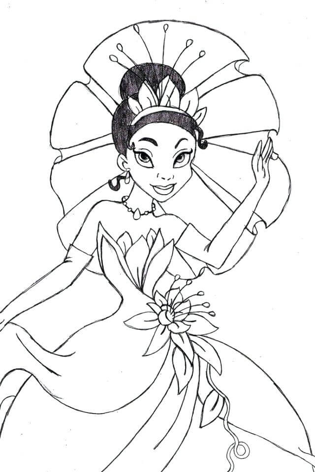 Desenhos de Princesa Tiana Básica para colorir