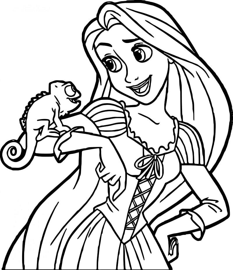 Desenhos de Rapunzel Sorrindo para colorir