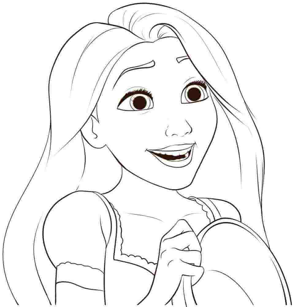 Desenhos de Rosto Rapunzel Engraçado para colorir
