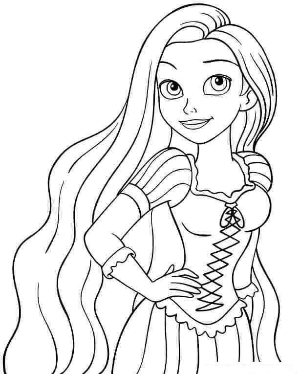 Desenhos de Rosto de Rapunzel Sorrindo para colorir