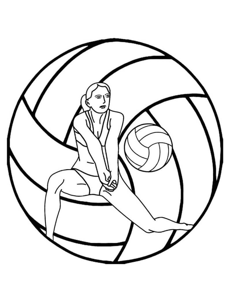 Símbolo Feminino no Voleibol para colorir