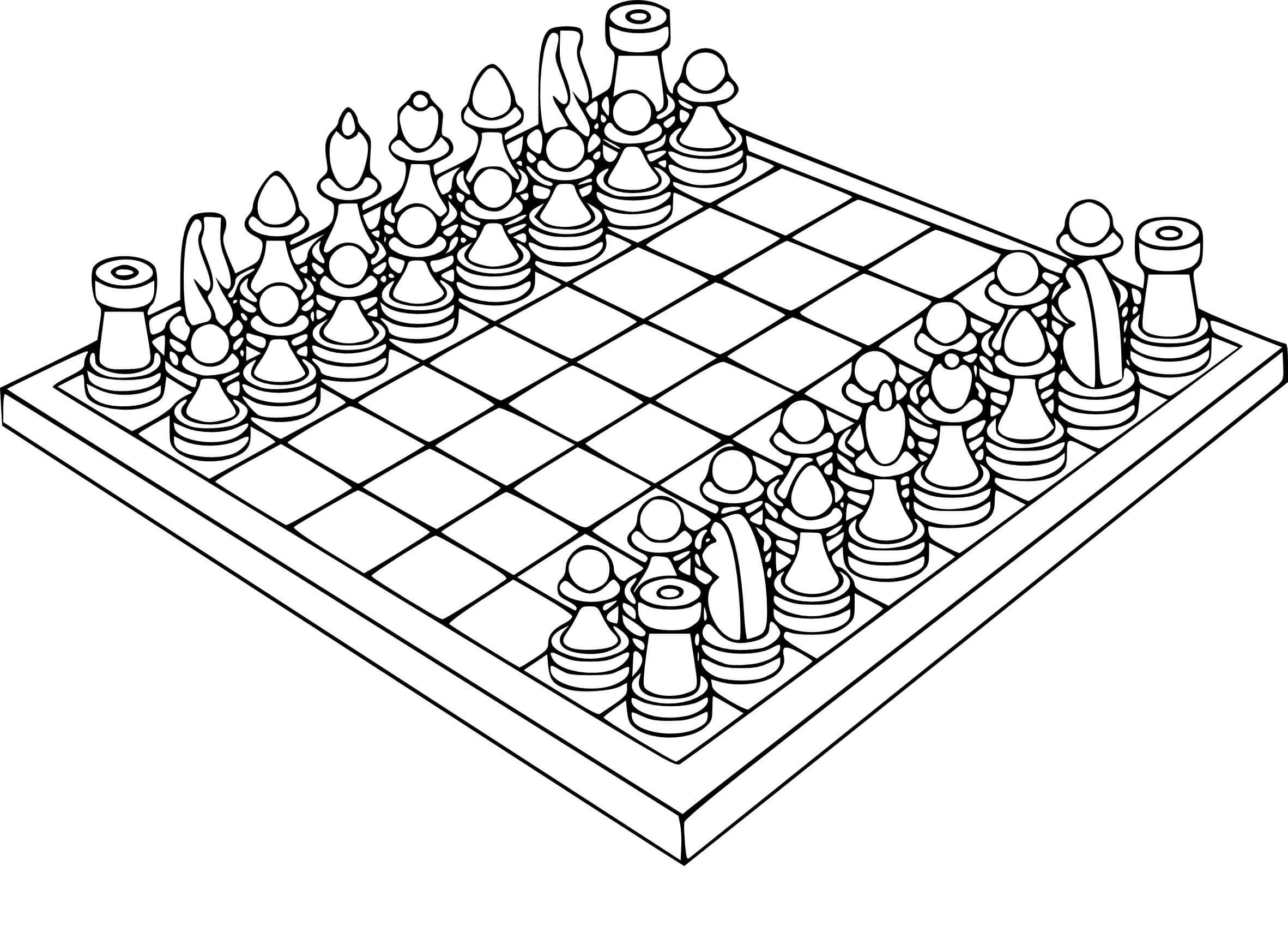 Tabuleiro de Xadrez para colorir