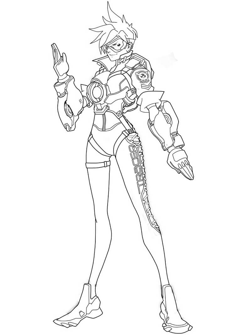 Tracer Overwatch para colorir
