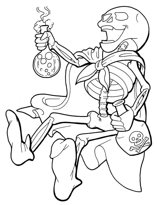 Desenhos de Veneno Bebendo Esqueleto para colorir