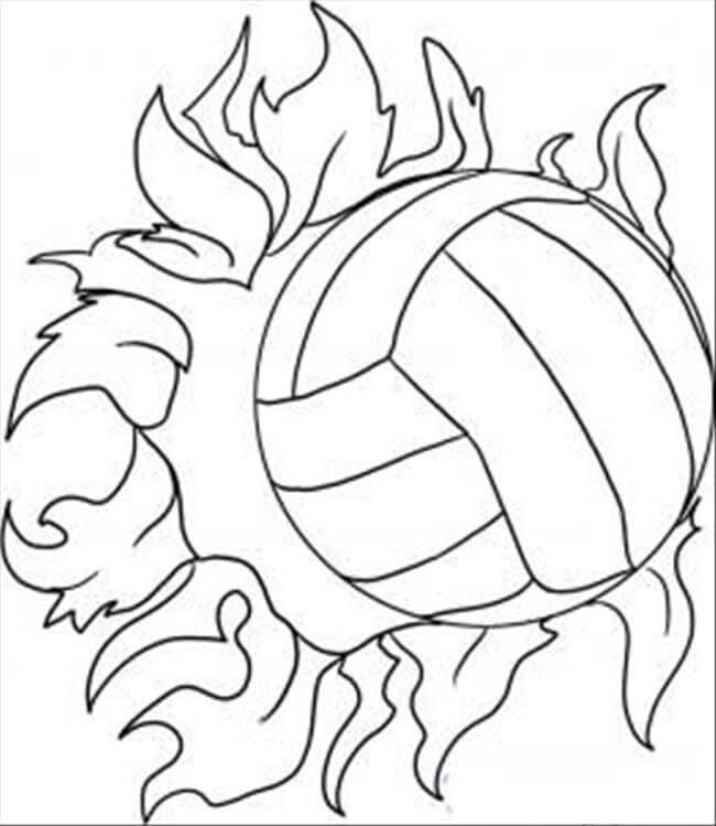Desenhos de Voleibol de Fogo para colorir
