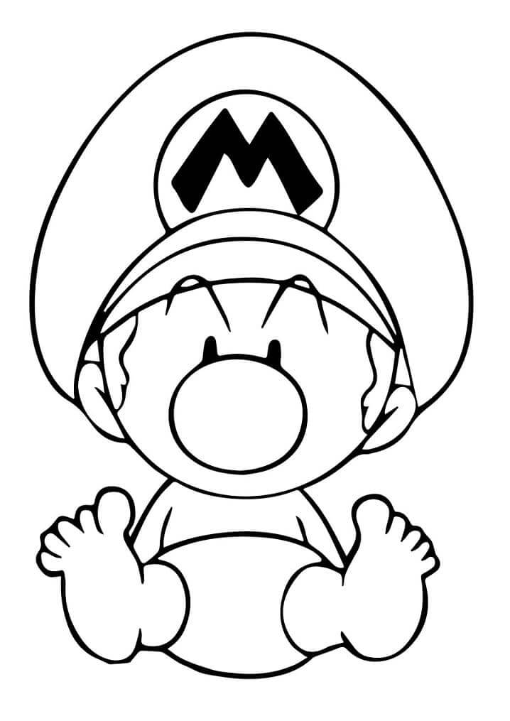 Desenhos de Bebê Mario para colorir